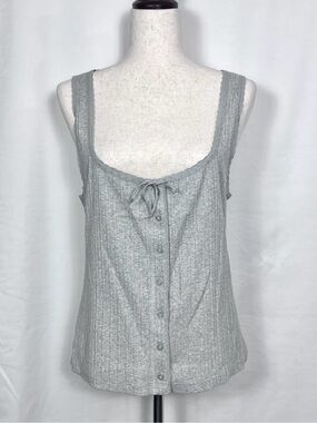 Aerie Women’s Sneak Peek Tank Top Medium Heather Gray Color Size L